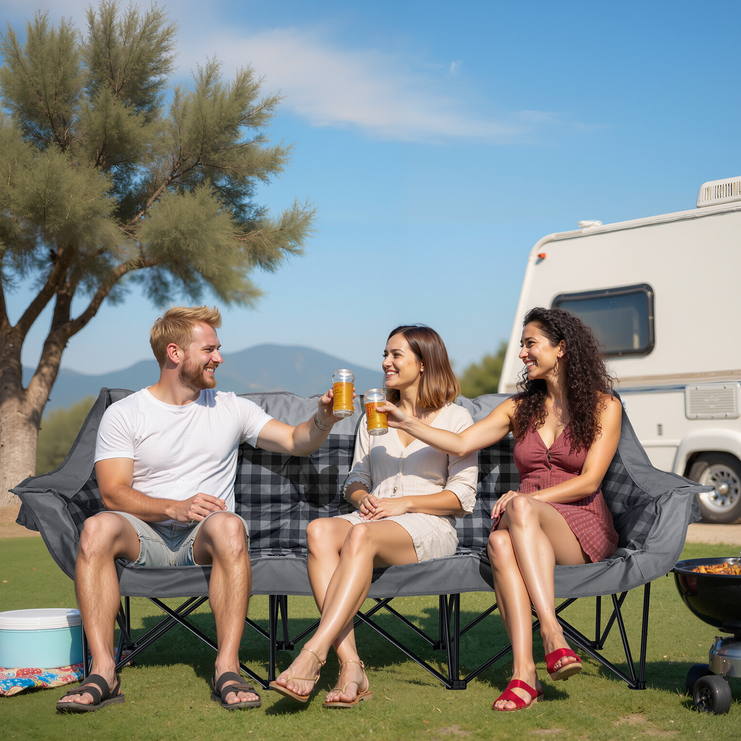 3 Person Camping Chair Padded