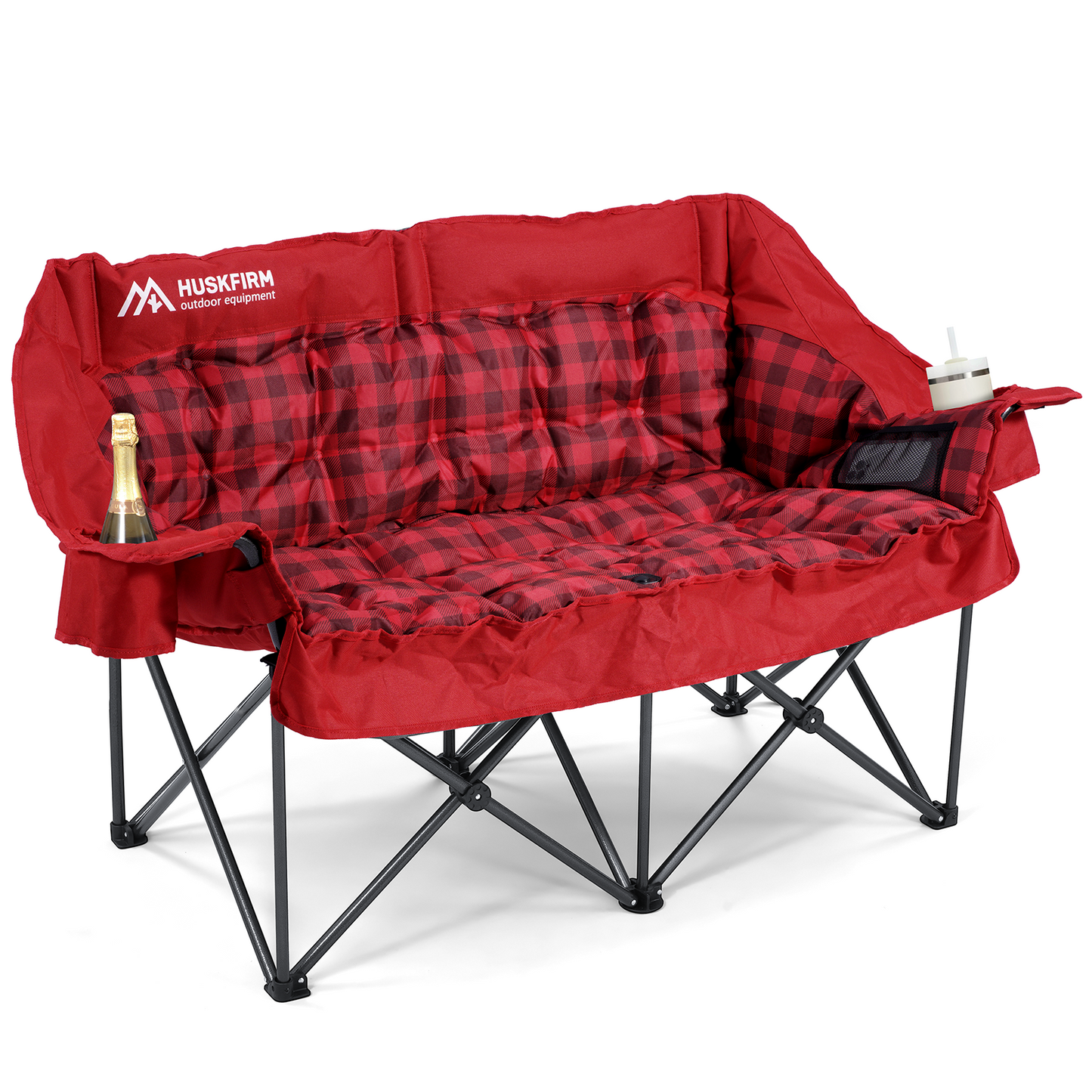Double Camping Chairs Padded Loveseat Chair for 2 Person
