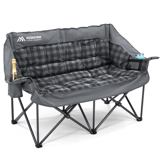 Double Camping Chairs Padded Loveseat Chair for 2 Person