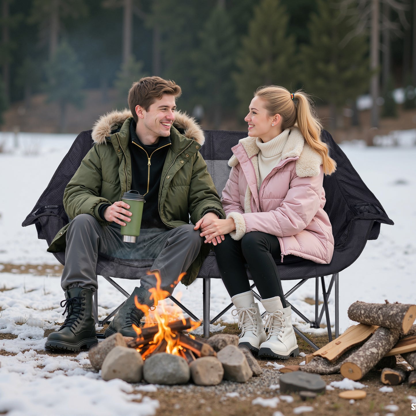 Heated Double Camping Chair（Battery Not Included）