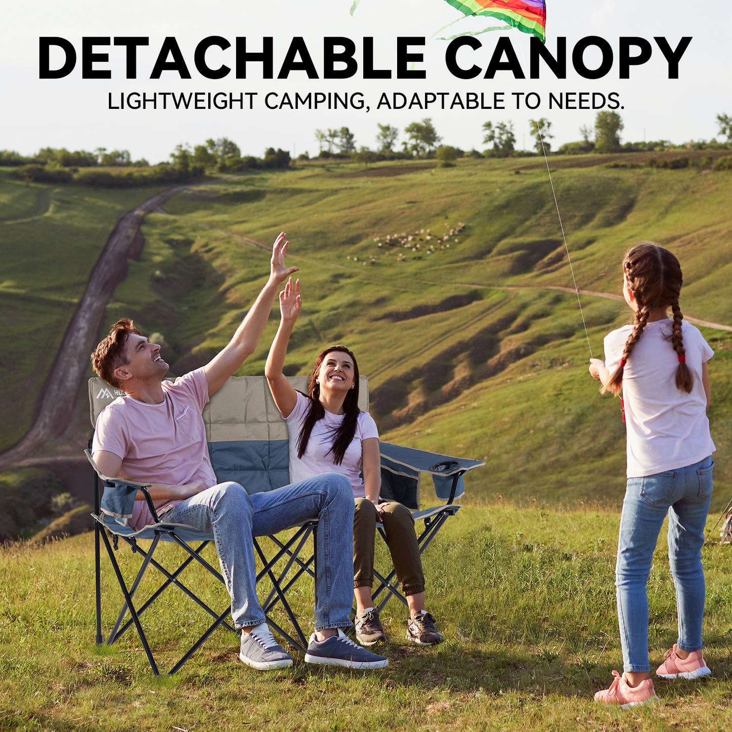 Double Beach Chair With Canopy Shade