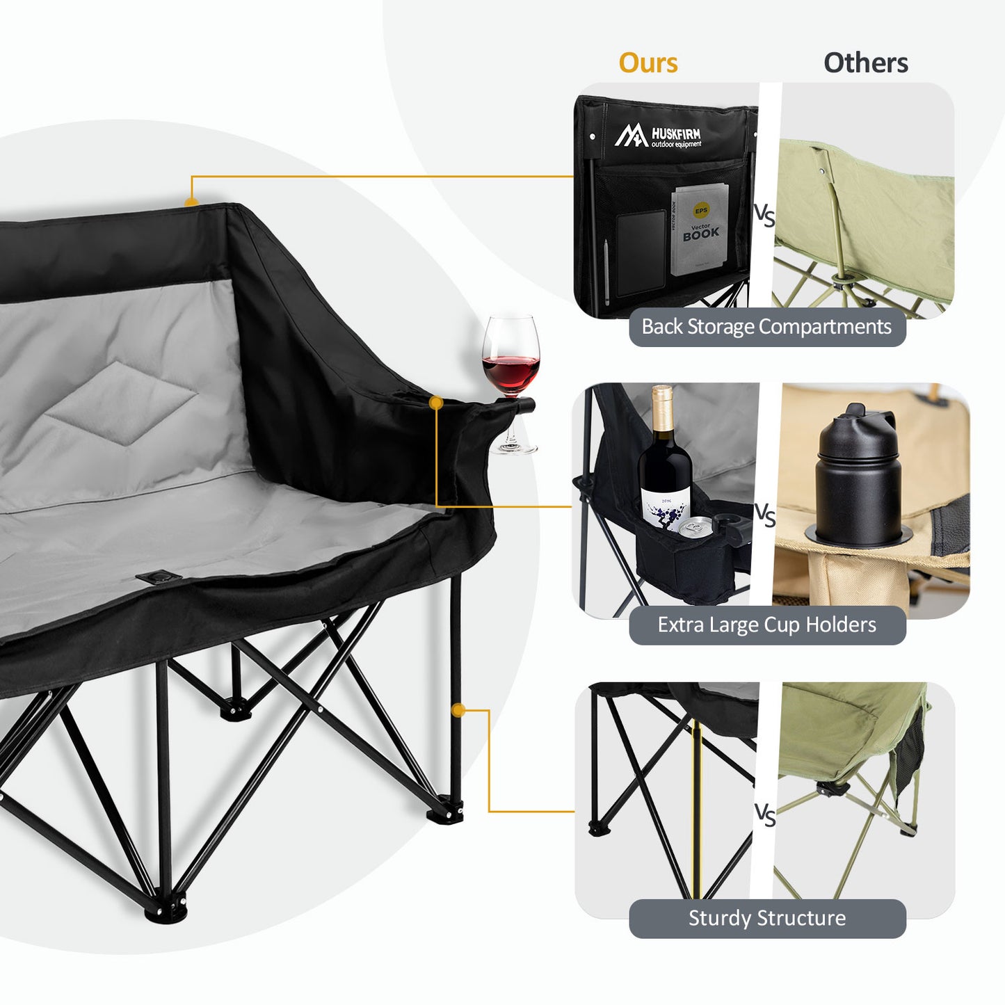 2 Person Camping Chair Oversized Loveseat Camping Chair